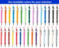 Stylo à bille rétractable 2-en-1 personnalisé avec pointe tactile, stylo tactile en métal pour écrans tactiles