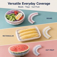 Film plastique transparent en PEBD de qualité alimentaire, couvre-plats de buffet à ouverture élastique pour bols à pâtes, plateaux à sushis, plateaux à raviolis, cafés