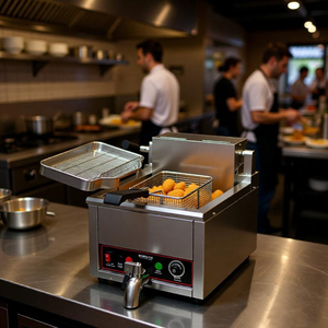 <span class=keywords><strong>Freidora</strong></span> Eléctrica <span class=keywords><strong>de</strong></span> Acero Inoxidable <span class=keywords><strong>de</strong></span> 12L con Válvula <span class=keywords><strong>de</strong></span> Drenaje |   Uso Comercial en Restaurantes |   <span class=keywords><strong>Precio</strong></span> Directo <span class=keywords><strong>de</strong></span> Fábrica |   CE - Product Image 2