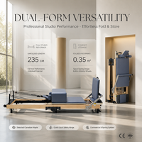 Machine de Pilates pliable, durable et réglable en érable pour l'entraînement de yoga et de fitness à domicile et l'utilisation en studio de Pilates