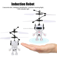 Jouets d'avion volant suspendu, robot volant, mini avion, jouets pour enfants, hélicoptère à détection magique avec lumière