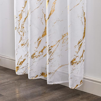 Rideaux Voilages Modernes Dorés Abstraits en Tulle Noir à Œillets pour la Maison et les Salons d'Hôtel - Vente en Gros