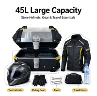 Boîte à bagages arrière pour moto de grande capacité 45L, coffre de rangement pour voyage compatible avec Honda ADV350, Caja Trasera Para Moto