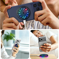 Cargador Inalámbrico Tipo-C con Luz Ambiental, Cargador de Carga Rápida de 15 W, Cargador Magnético para Teléfono Móvil para Automóvil 2026