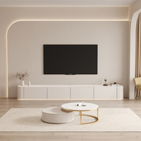 Nouvelle Arrivée 2026 Meuble TV Style Crème Kaki Éclairé, Meuble TV Moderne de Luxe pour Salon, Prix de Gros