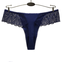 Culotte string sexy en dentelle et coton pour femme, taille basse, modèle très prisé