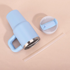 Vente en gros de gobelets isothermes pour enfants de 14 oz, 20 oz, 30 oz et 40 oz, en acier inoxydable, avec poignée et logo sur le couvercle - Product Image 4