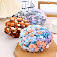 100g Multiple Colors 100% Polyester Pom Pom Yarn Fluffy Bobble Ball Yarn DIY Hand Knitting for Scarf Hat Cushion Blanket
