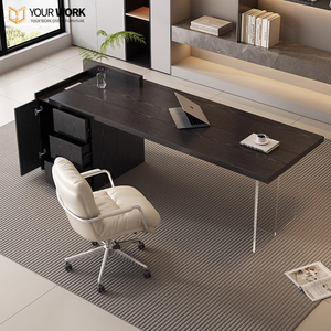 Bắc Âu hiện đại sang trọng bàn viết hot-bán đá cẩm thạch với rắn gỗ Acrylic chân CEO văn phòng phù hợp văn phòng máy tính bàn - Product Image 3