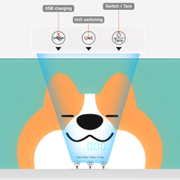 Nouveautés : Pèse-personne électronique numérique à LED grande taille pour animaux de compagnie (jusqu'à 100 kg) avec commutation d'unité, idéal pour bébés et animaux.