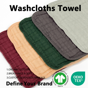 Fournisseur en gros GOT Coton Biologique Ultra Doux pour Bébé, Lingettes et Serviettes de Toilette Quotidiennes pour Hôtels, Serviettes de Toilette pour Bébé <span class=keywords><strong>avec</strong></span> Logo Personnalisé - Product Image 1