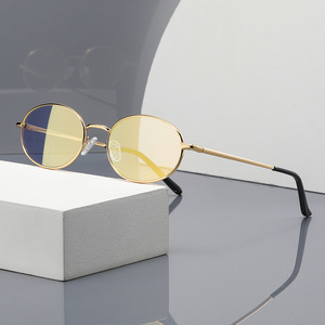 High Quality UV400 Polarized Full Rim Oval Metal Luxury Unisex <b>Sunglasses</b> PC UV400 Protection Classical <b>Gradient</b> Trendy Designer - Product Image 3