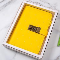 Journal secret personnel rechargeable mignon avec serrure, planificateur avec mot de passe à combinaison, en cuir avec stylo pour filles