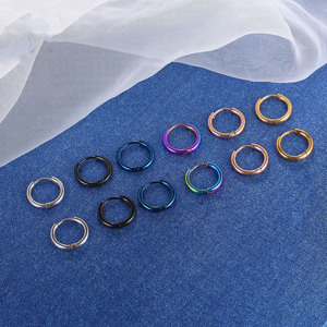 Cartilage Helix Lobes <strong>Sleeper</strong> Hoop <strong>Earrings</strong> for <strong>Men</strong> Women 8mm/10mm/12mm/14mm Stainless Steel Hypoallergenic Round Hoop <strong>Earrings</strong> - Product Image 3