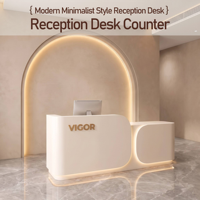Bureau d'accueil au design moderne minimaliste et luxueux pour magasin de vêtements, salon de beauté, entreprise - Ensemble complet personnalisable
