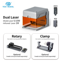 Machine de gravure laser double YEE-A1pro 10W, mini graveur laser, mini machine de marquage de bureau pour métal, plastique, cuir, bois