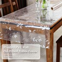 Nappe en PVC souple transparente imprimée, imperméable, anti-huile, de fabrication chinoise, en rouleau, pour protection de table