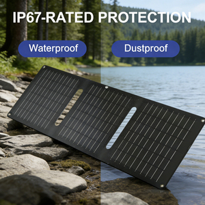 แผงโซลาร์เซลล์พกพา Alecter Solar Ultra-Portable 21W แบบพับได้ 182 มม. 20 เซลล์ กันน้ำ IP67 ประสิทธิภาพ 22% พอร์ต USB คู่ สีดำ สำหรับแบ็คแพ็คกิ้ง - Product Image 5