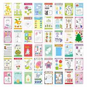Libro de Actividades para Niños Pequeños de 48 Páginas, con Pegatinas para Cortar con Tijeras, Conteo, Rompecabezas de Imágenes, Cuaderno de Trabajo de Recortes y Pegatinas para Niños - Product Image 5
