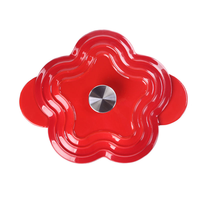 Casserole en fonte en forme de fleur, cocotte de couleur