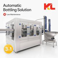 Machines de remplissage entièrement automatiques 3 en 1 pour bouteilles d'eau, bouteilles PET, haute capacité, rentables pour les grandes usines de production d'eau