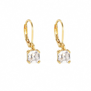 Drop Earrings Square Zircon Bezel Setting Geometric Design Party Fashion - Product Image 5