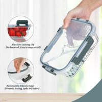Stockage en verre borosilicate, boîtes à lunch Bento sans BPA, ensemble de récipients de préparation de repas en verre avec couvercles