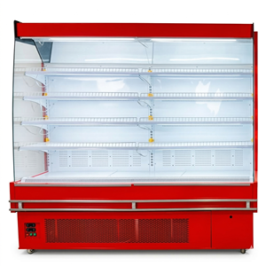 Vitrine Réfrigérée Commerciale Multi-niveaux Ouverte avec Rideau d'Air et Rail de Protection pour Supermarché, Fruits et Boissons - Product Image 1