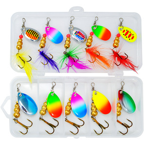 Leurre <span class=keywords><strong>de</strong></span> pêche Yousya 5g 7g en <span class=keywords><strong>fer</strong></span>, type spinner, avec hameçon pour la pêche au bar, à la <span class=keywords><strong>carpe</strong></span>, au marlin, à la truite - Pêche en eau salée et en rivière - Product Image 2