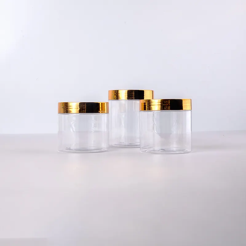 Best Selling Clear Plastic Jars 100ml 200ml 250ml 300ml 500ml 4oz 8oz Empty Body Butter Containers for Cosmetic Packaging