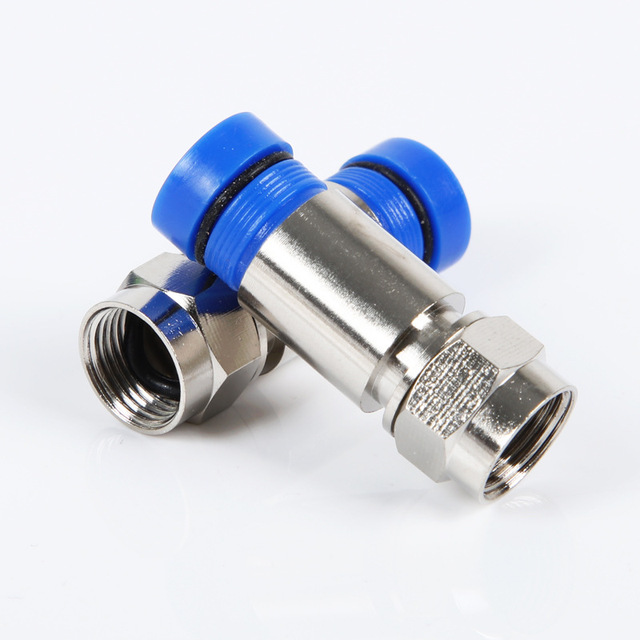 Coaxial Cable Coax Waterproof Rg59 Rg6 F Male Connector F Plug Compression Rg6 F Male Connector