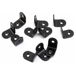 Support d'angle en fer en forme de L noir à 90 degrés, connecteur de quincaillerie pour étagère, accessoire de fixation de meubles - Product Image 1