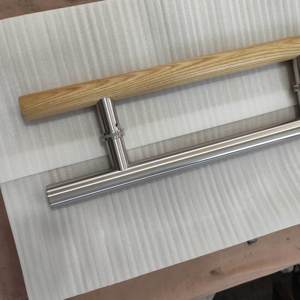 Mini poignées en bronze Premium <span class=keywords><strong>Poignée</strong></span> de porte de sauna Premium-Chrome et bois - Product Image 6