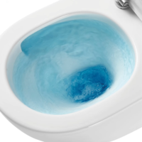 WC suspendu mural pour hôtel, cuvette de toilettes à chasse d'eau Tornado, siphon en P, cuvette ronde suspendue au mur
