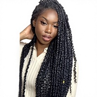Tresses synthétiques Leeven Water Wave au crochet, double trame, 24 pouces, 1B #   2x18 Brins CN