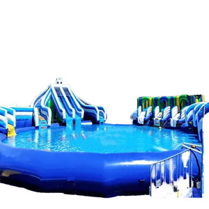 Bể bơi bơm hơi ngoài trời lớn với trẻ em trượt và công viên nước dành cho người lớn cho gia đình vui vẻ - Product Image 1