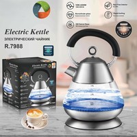 Bouilloire Électrique en Verre Transparent de Haute Qualité, Théière Intelligente, Bouilloire à Eau Domestique 1,5 L