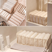 Organisateur de vêtements pour tiroirs, séparateur de compartiments de garde-robe, boîte de rangement portable pour sous-vêtements à 7 compartiments