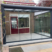 Portes en verre trempé de style moderne de 10mm pour chambre à coucher panneaux de verre coulissants pour hôtel et parc toit pergola toit