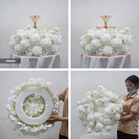 Couronnes et plantes décoratives, couronne de fleurs artificielles blanches de 60 cm, guirlande de roses pour la décoration de centre de table