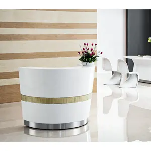 Luxury design white round curved design, modern hotel semi circle reception desk