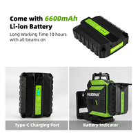 Huepar 703CG niveau Laser rotatif vert 12 lignes 360 degrés 3D grande batterie luminosité réglable
