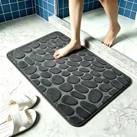 3D Weiche Kopfsteinpflaster-Optik Coral Fleece Badematten Rutschfeste Badezimmer-Bodenteppiche für Waschbecken Badewanne Fußmatte Zuhause Dusche