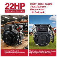 Moteur hors-bord diesel 4 temps 22 CV 2V92F, petit moteur agricole et nautique pour machines de découpe de routes