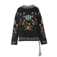 Pull en tricot brodé à col rond pour femmes de luxe personnalisé Pull jacquard à manches longues Pull-over