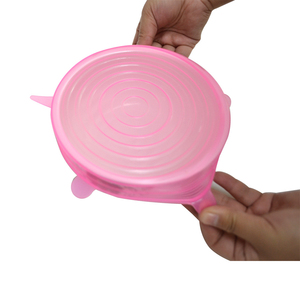 Tapas de Silicona Elásticas Redondas y Rectangulares, Paquete de 6 Tapas de Silicona Reutilizables para Tazas, Tazones y Platos - Product Image 5