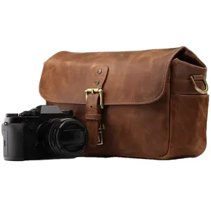 免费样品复古斜挎包信使相机设备包时尚皮革肩相机包旅行Dslr大相机包