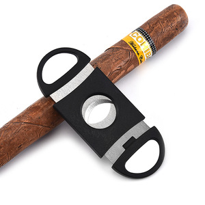 Modern Black Cigar Cutter Mini Portable Cigar Knife Stainless Steel Cigarette Cutter