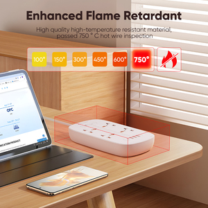 Mitsushi xách tay bảo vệ tăng <span class=keywords><strong>USB</strong></span> C nhanh chóng sạc mở rộng dây chì cắm ổ cắm AC Outlet UK <span class=keywords><strong>Power</strong></span> Strip - Product Image 5