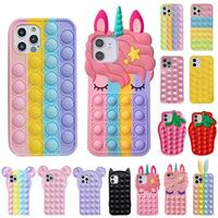 Coque de téléphone en silicone 3D mignonne et antichoc pour 12/11 Pro Max/XS/XR/X/XE/2020/8/7 Plus, design licorne